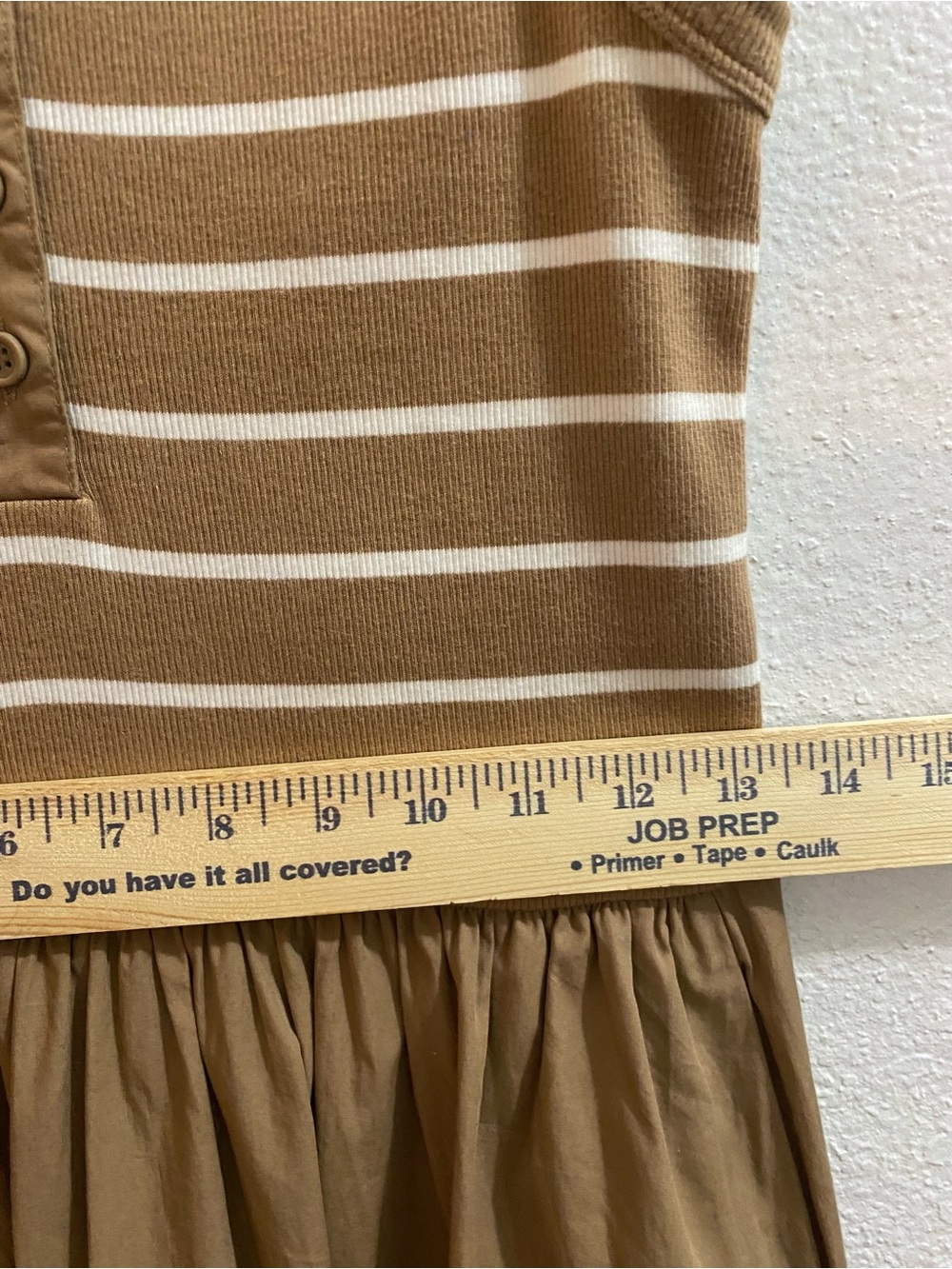ME + EM Striped Maxi Dress 6 Brown White Fit Flare Coastal French Girl Vacation - Picture 13 of 16